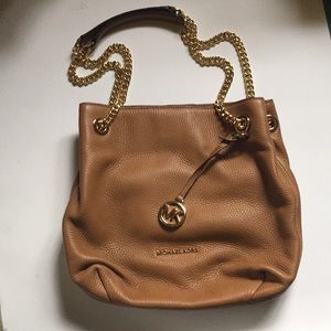 Brown leather jet set chain Michael Kors Purse